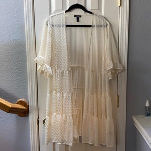 Torrid: Cream Tiered Kimono